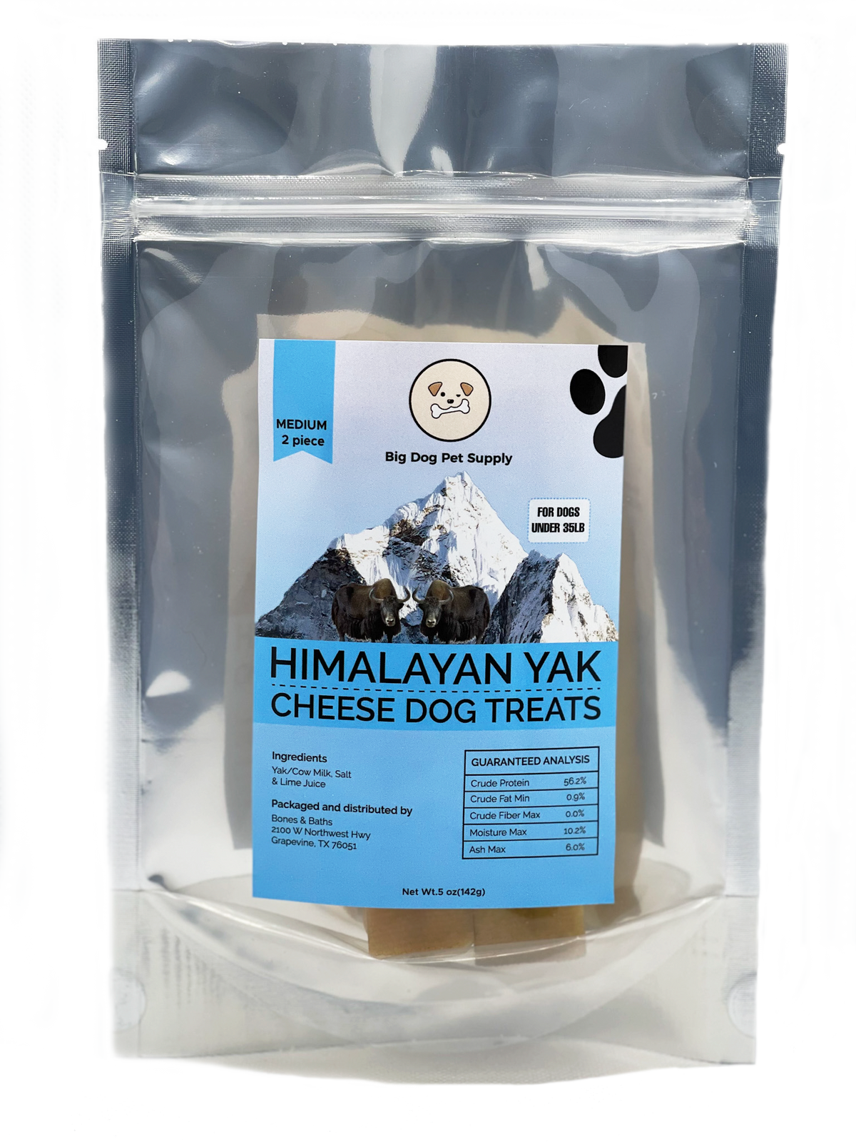 Big Dog Pet Supply Himalayan Yak Cheese Dog Treats-Medium by Pieces