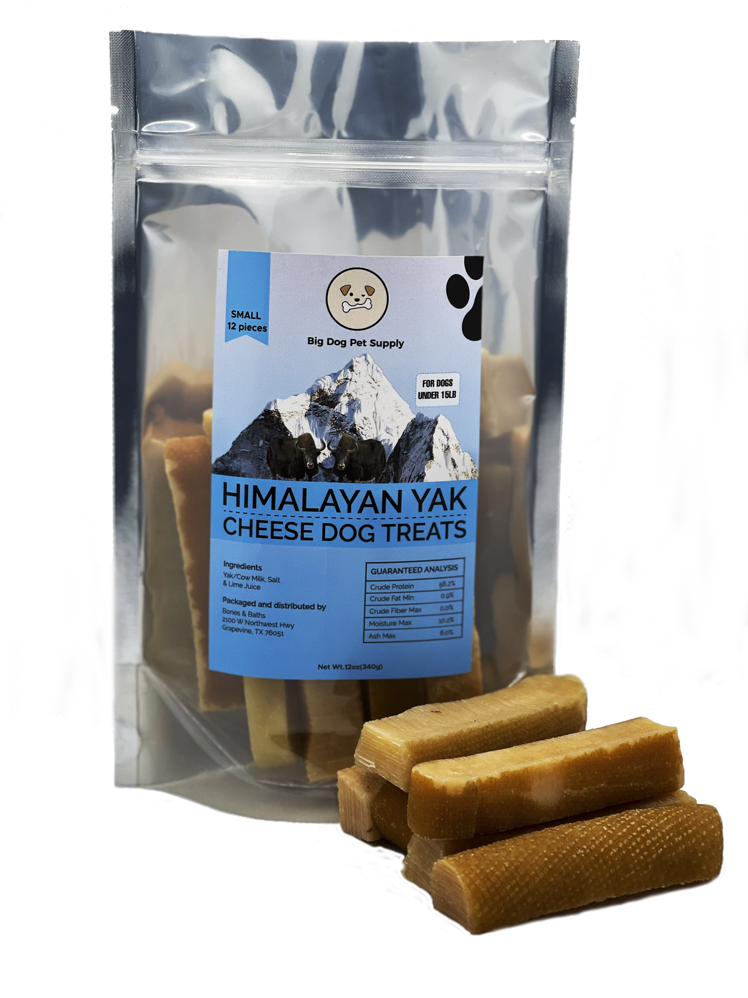 Big Dog Pet Supply Himalayan Yak Cheese Dog Treats-Small by Pieces