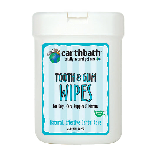 Earthbath® Tooth & Gum Wipes for Cat & Dog 25 Count