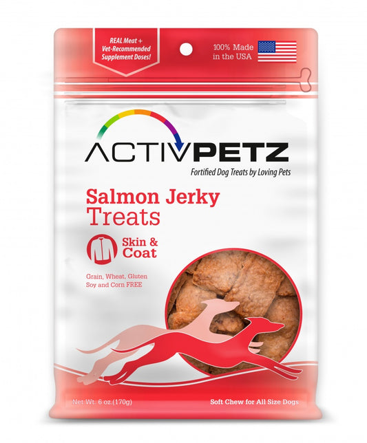 Loving Pets AcitvPetz Grain Free Salmon Jerky Skin and Coat Health Dog Treats