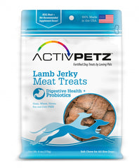 Loving Pets AcitvPetz Grain Free Lamb Jerky Digestive Health and Probiotics Dog Treats
