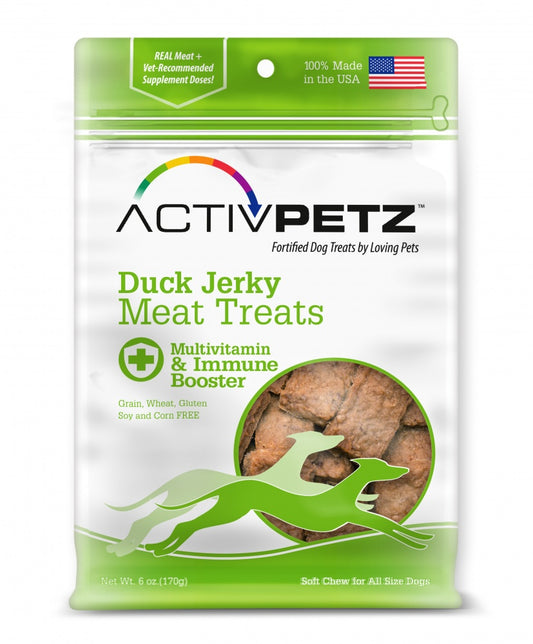 Loving Pets AcitvPetz Grain Free Duck Jerky Multivitamin and Immune Maintenance Dog Treats
