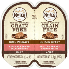 Nutro Perfect Portions Grain Free Cuts In Gravy Real Chicken & Salmon Recipe Wet Cat Food Trays