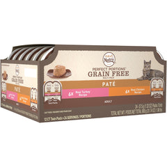 Nutro Perfect Portions Grain Free Turkey Pate and Chicken Pate Wet Cat Food Tray Variety Pack