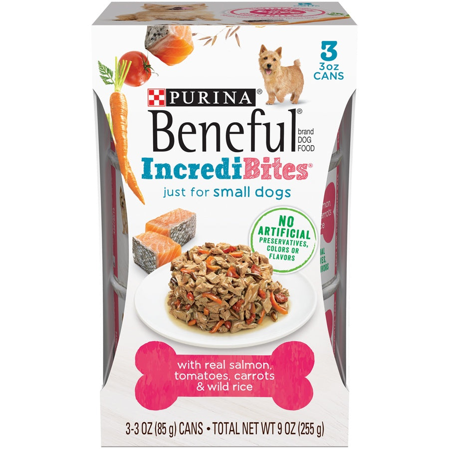 Beneful IncrediBites for Small Dogs with Salmon, Tomatoes, Carrots & Wild Rice Canned Dog Food