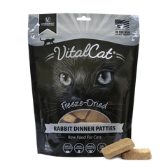 Vital Essential Grain Free Rabbit Dinner Patties Freeze Dried Raw Food for Cats