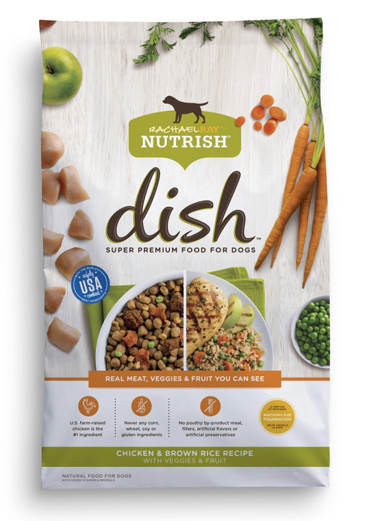 Rachael Ray Nutrish Dish Natural Chicken & Brown Rice with Fruit & Veggies Recipe Dry Dog Food