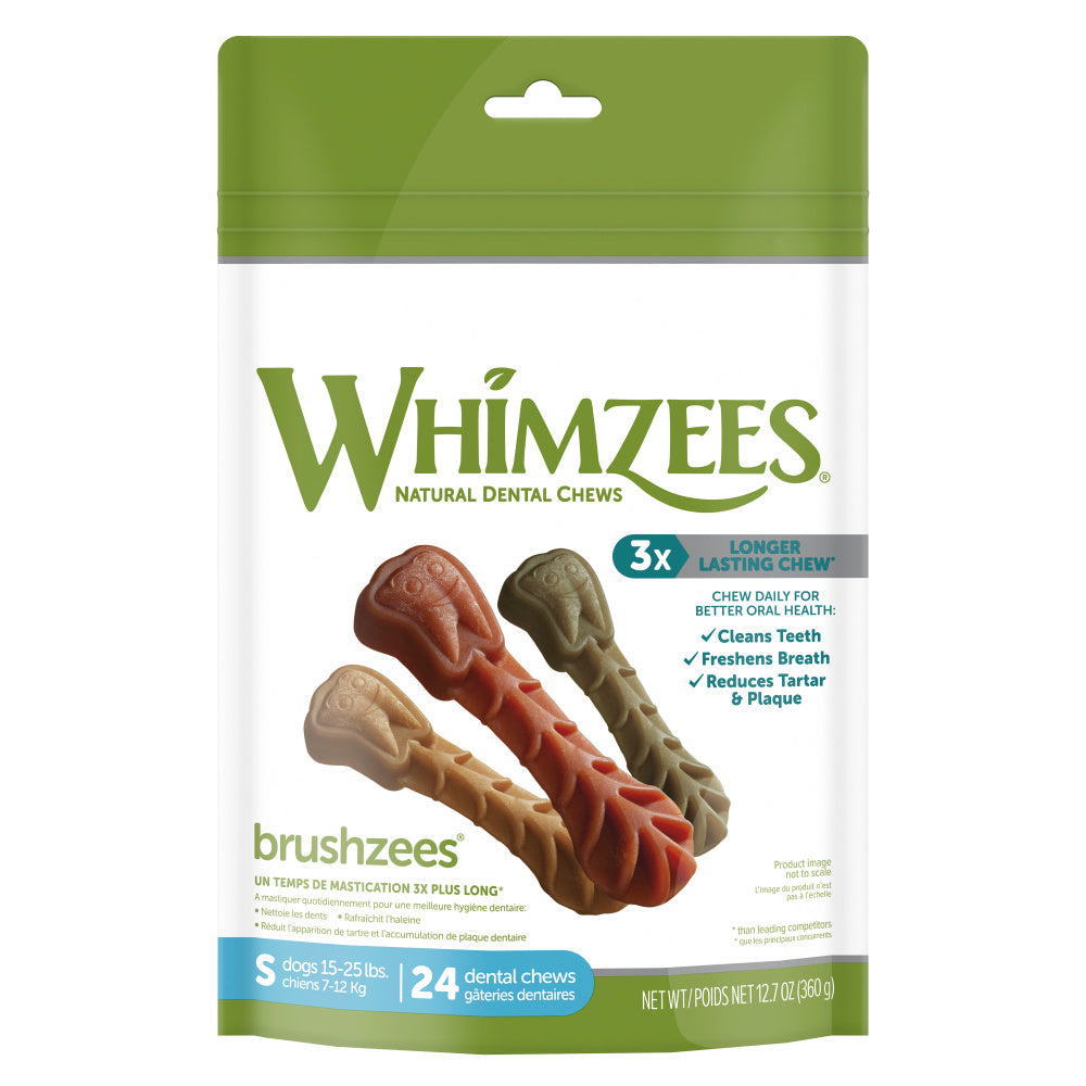 Whimzees Brushzees Natural Daily Dental Small Breed Dog Treats