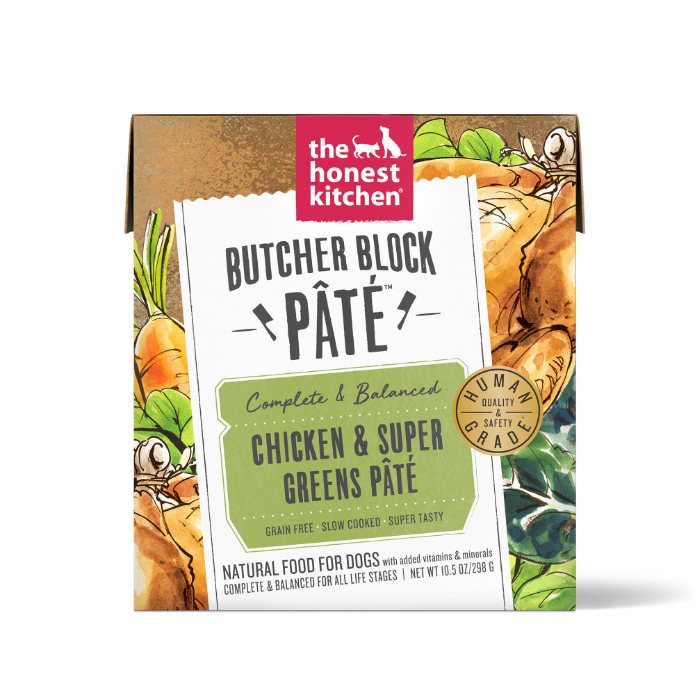 The Honest Kitchen Butcher Block Pate Chicken & Super Greens Grain Free Recipe for Dogs