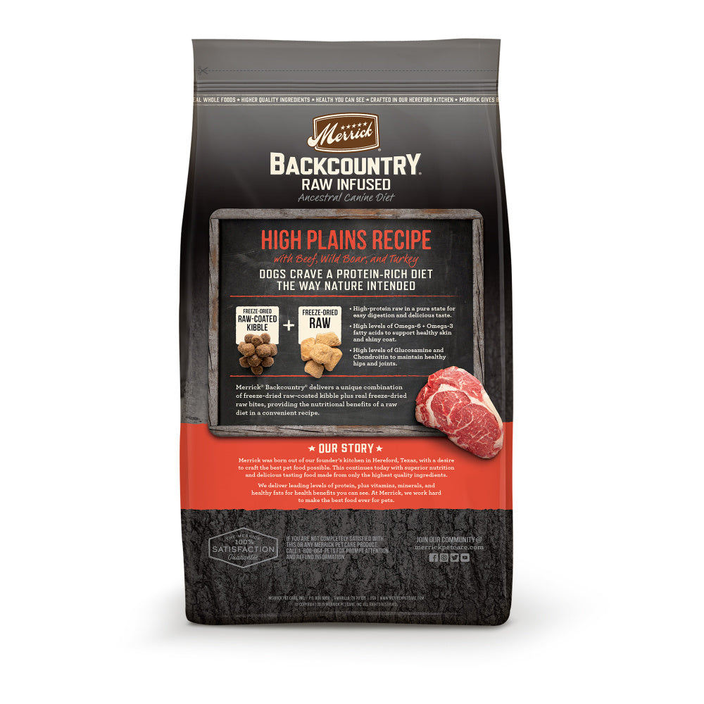 Merrick Backcountry Raw Infused Grain Free High Plains Recipe Dry Dog Food