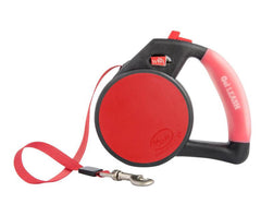 Wigzi Gel Handle Reflective Tape Red Retractable Dog Leash