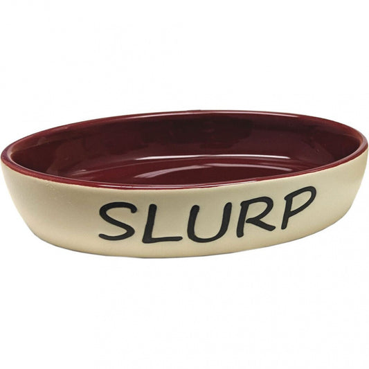 Ethical Slurp Tan & Burgundy Cat Dish