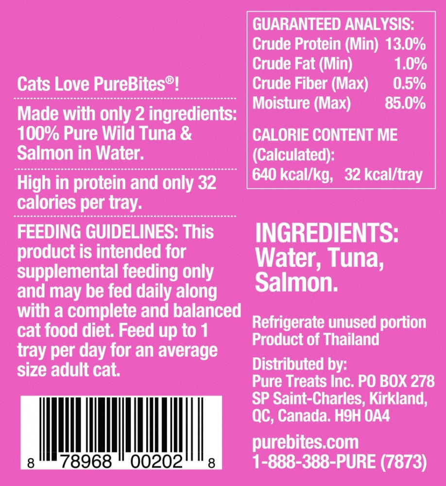 PureBites Mixers Wild Skipjack Tuna & Wild Alaskan Salmon in Water Cat Food Topper Treat