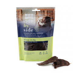 Side By Side Small Batch Dry Roasted Bison Jerky Treat Dog Treats