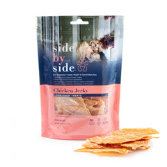 Side By Side Small Batch Dry Roasted Chicken Jerky Warming Dog Treats