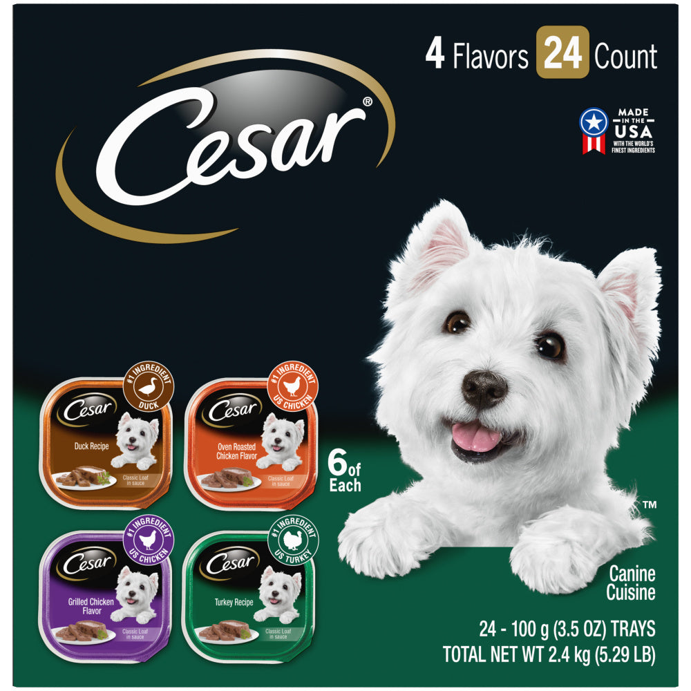 Cesar Soft Classic Loaf In Sauce Poultry With Real Chicken, Turkey Or Duck Wet Dog Food Variety Pack