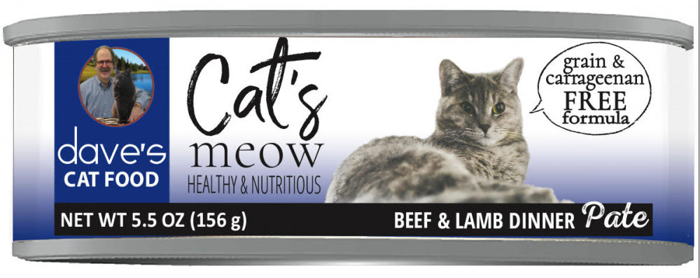Dave's Pet Food Grain Free Cats Meow Beef with Lamb Canned Cat Food