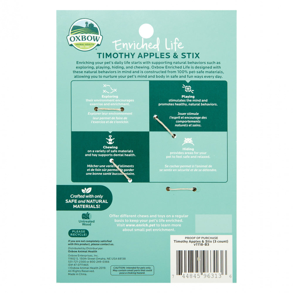 Oxbow Animal Health Enriched Life Timothy Apples & Stix