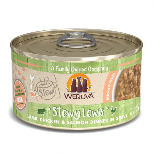 Weruva Classic Cat Stews! Stewy Lewis with Lamb Chicken & Salmon in Gravy Canned Cat Food