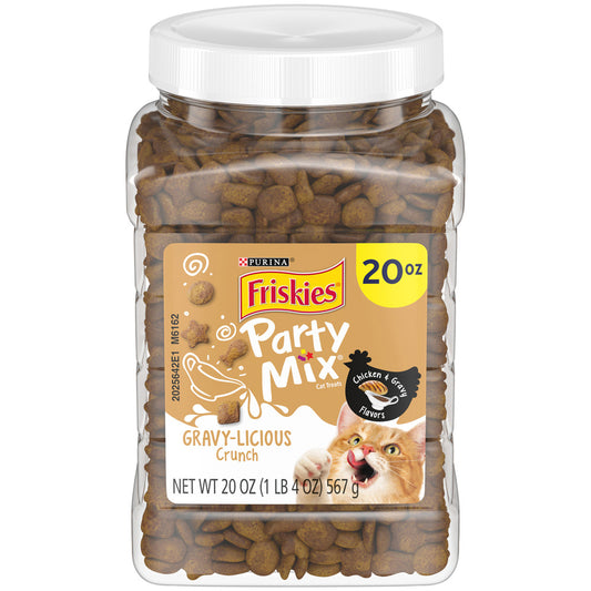 Friskies Party Mix Crunch Gravylicious Chicken & Gravy Flavors Cat Treats