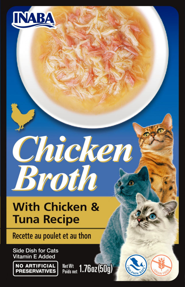 Inaba Cat Chicken Broth Chicken & Tuna Recipe Cat Food Topper