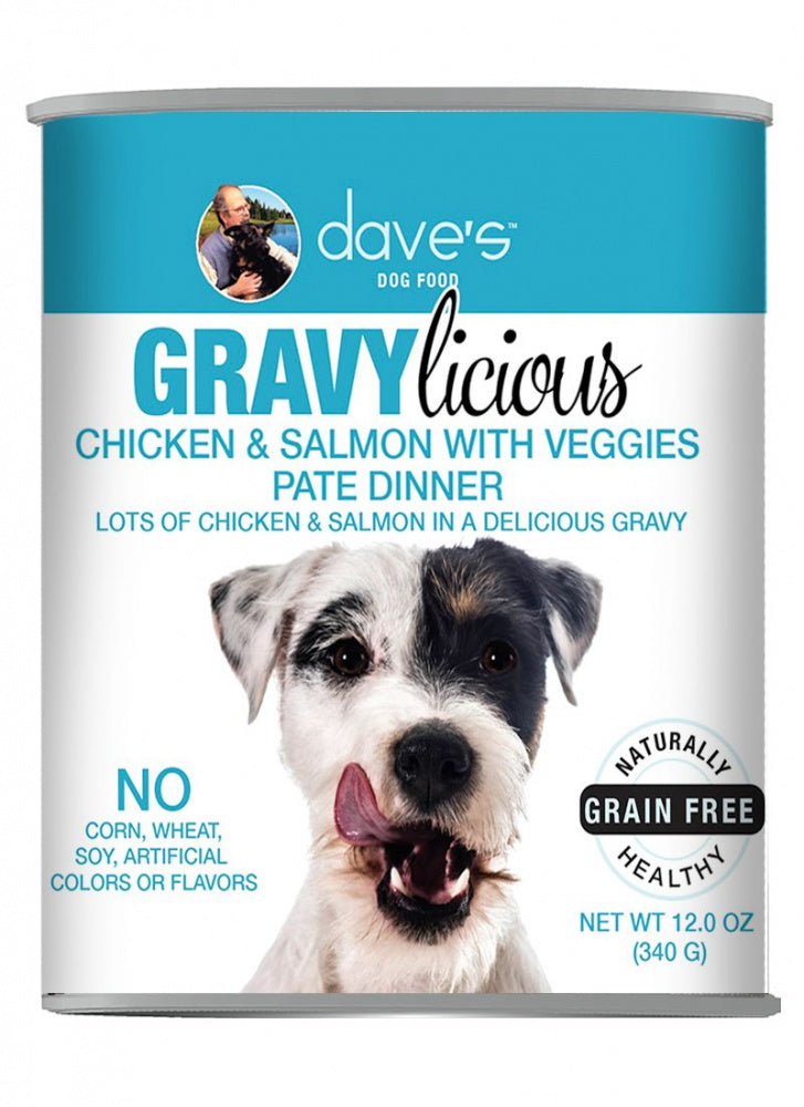 Dave's Pet Food Gravylicious Chicken & Salmon with Veggies Pate Dinner