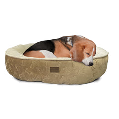 Ethical Pet Ethical Products Sleep Zone Embossbone Round Taupe Dog Bed