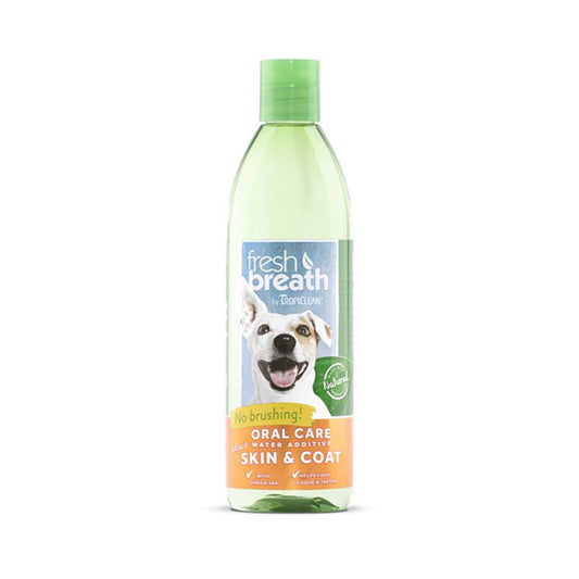 TropiClean® Fresh Breath Oral Care Water Additive Plus Skin & Coat for Dog 16 Oz