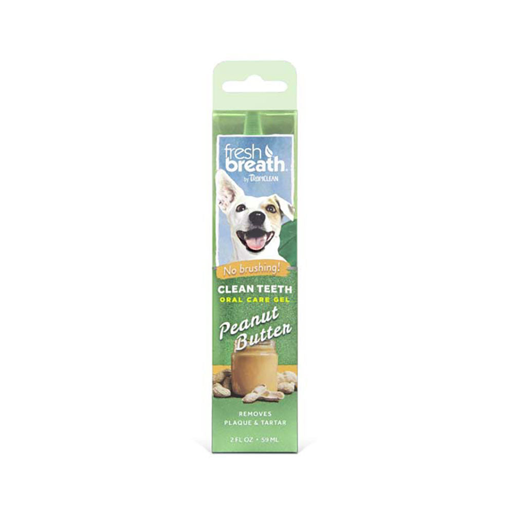 TropiClean® Fresh Breath® No Brushing Peanut Butter Flavor Clean Teeth Dental & Oral Care Gel for Dog 2 Oz