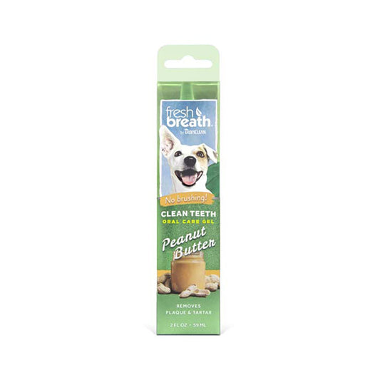 TropiClean® Fresh Breath® No Brushing Peanut Butter Flavor Clean Teeth Dental & Oral Care Gel for Dog 2 Oz