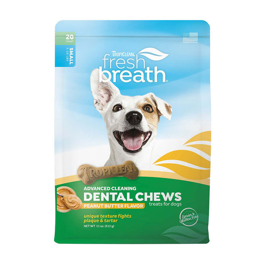 Tropiclean® Fresh Breath® Grain Free Peanut Butter Flavor Dental Chews Dog Treats Small 11 Oz