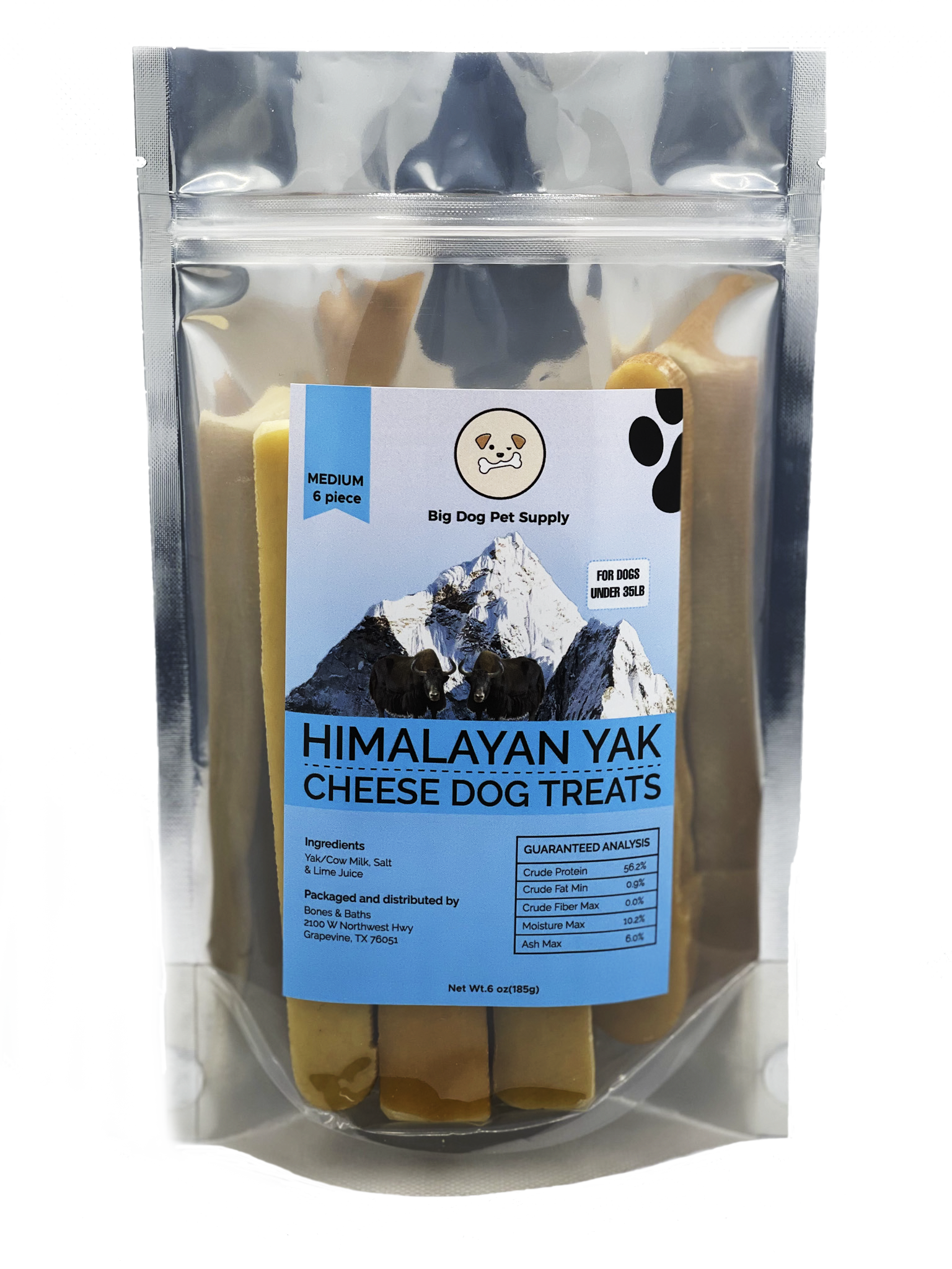 Big Dog Pet Supply Himalayan Yak Cheese Dog Treats-Medium by Pieces