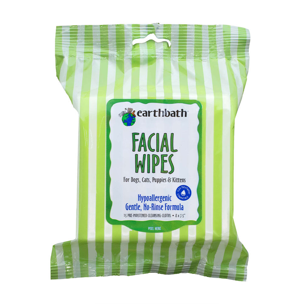 Earthbath® Facial Wipes for Cat & Dog 25 Count
