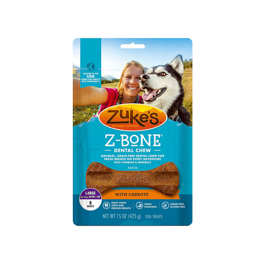 Zuke's® Z-Bone® Large Grain Free Dental Chews with Carrots Dog Treats 6 Count