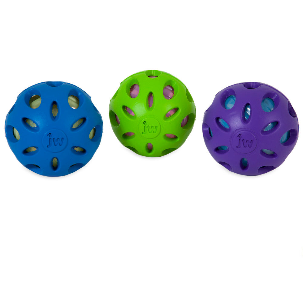JW® Crackle Heads Crackle Ball Dog Toys Assorted Color Large