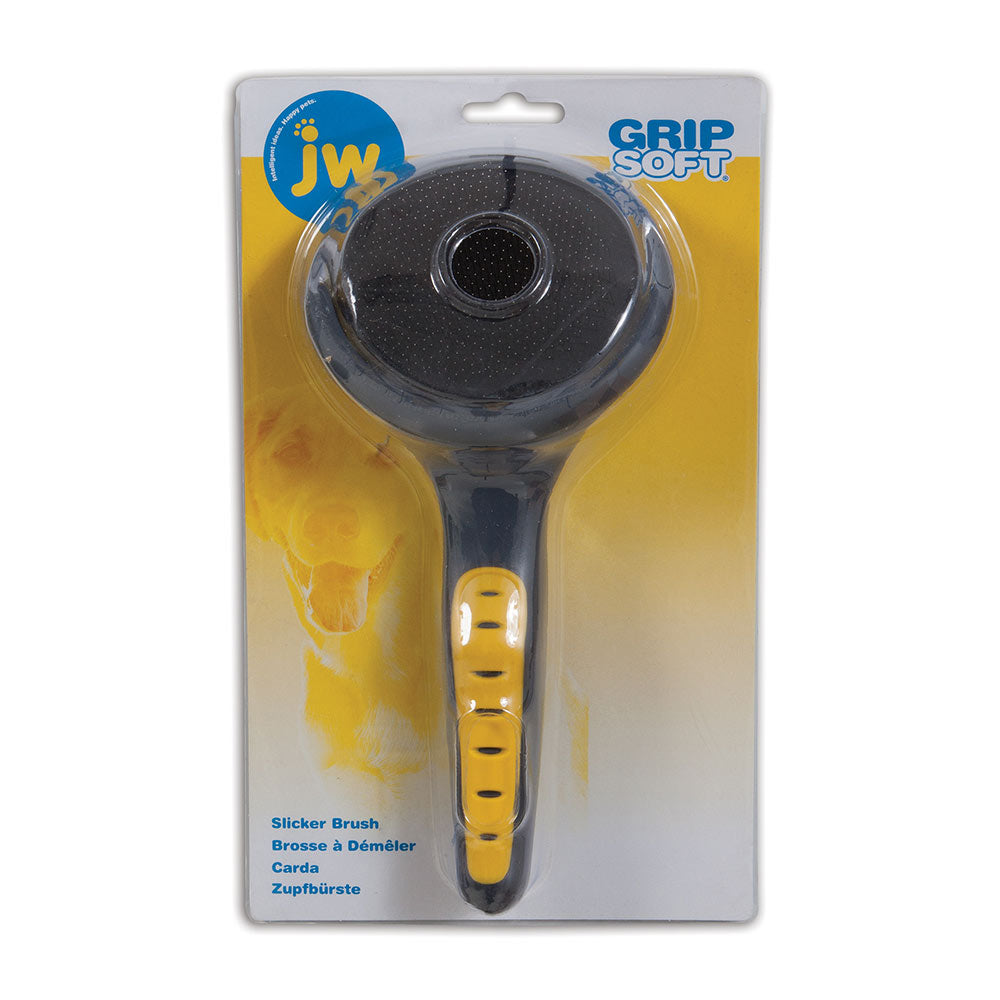JW® Gripsoft® Slicker Brush Gray/Yellow Color Large