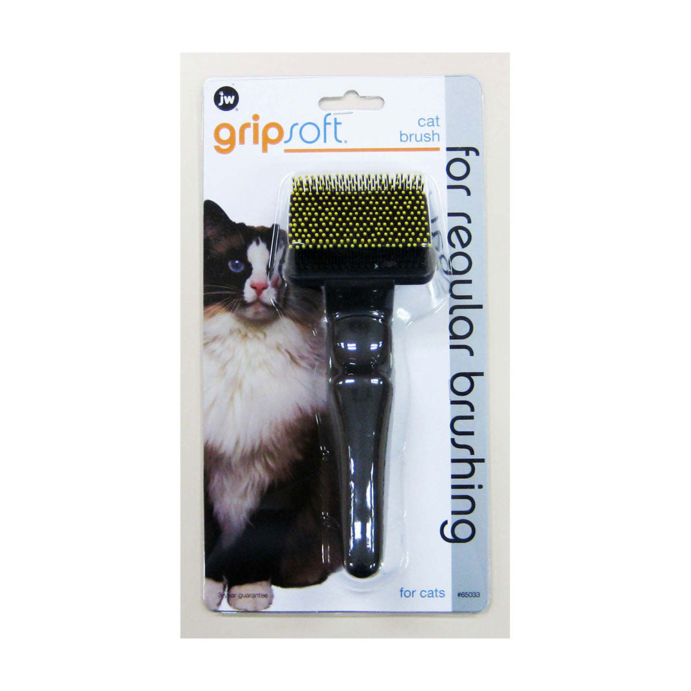 JW® Gripsoft® Cat Brush Gray/Yellow Color One Size