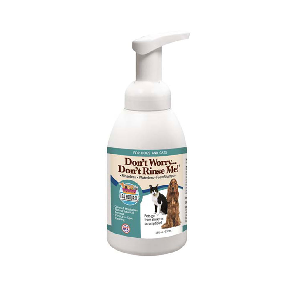 Ark Naturals® Don't Worry Don't Rinse Me! Rinseless Waterless Foam Shampoo for Cat & Dog 18 Oz