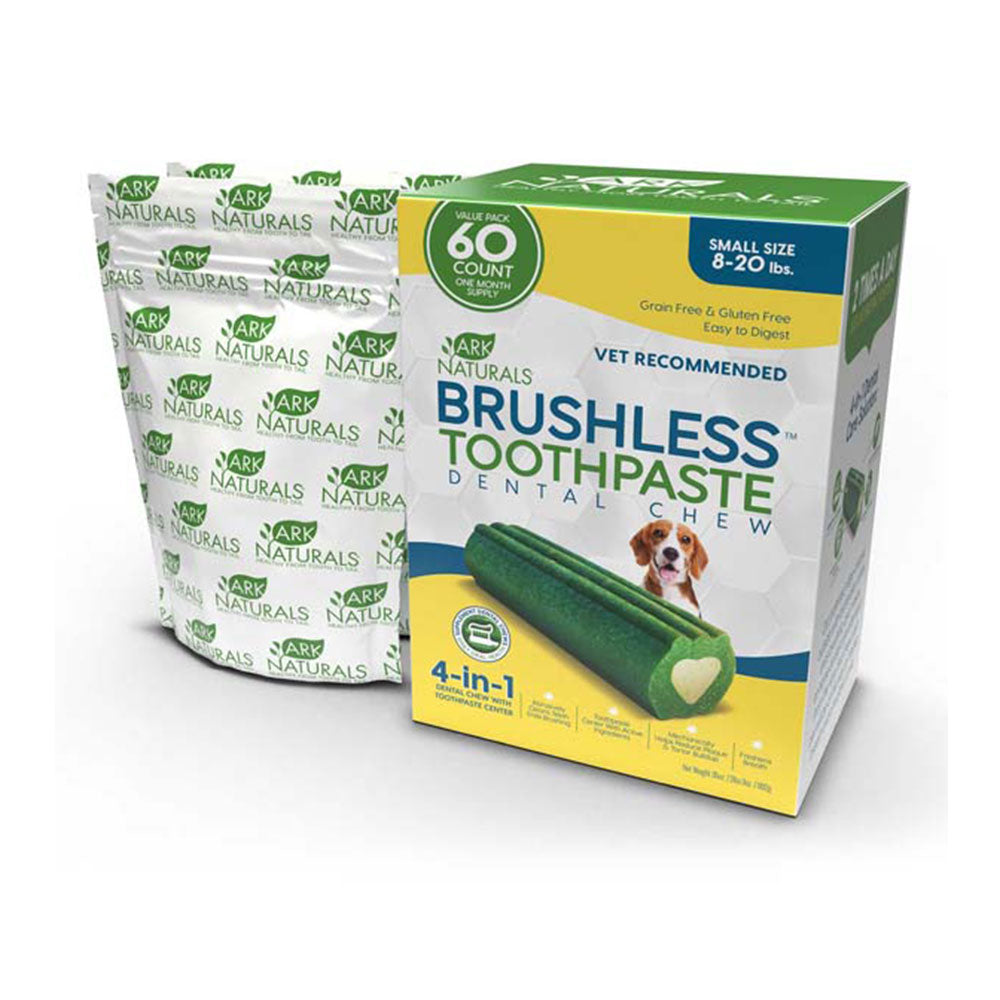 Ark Naturals® 4-In-1 Brushless Toothpaste Dental Dog Chews Small 60 Count