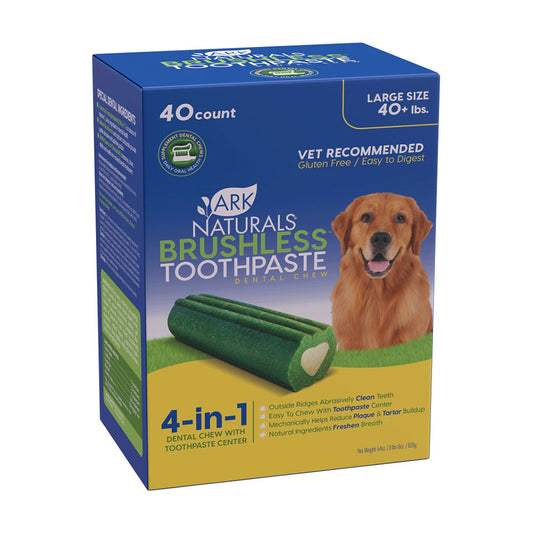 Ark Naturals® Value Pack Brushless Toothpaste Dental Chew for Dog Large 40 Count