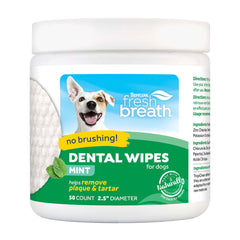 TropiClean® Fresh Breath® No Brushing Clean Teeth Dental & Oral Care Dental Wipes for Pets 50 Count
