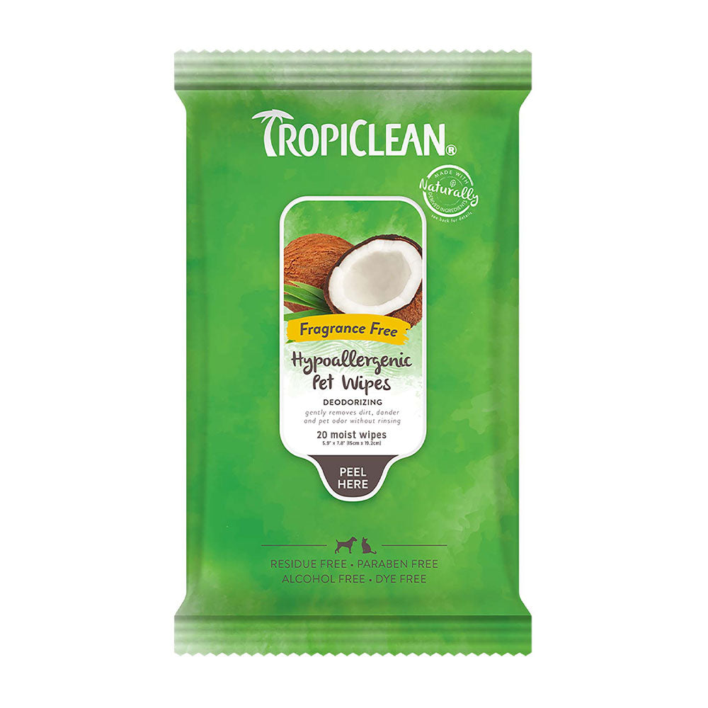 TropiClean® Hypoallergenic Wipes for Pets 20 Count