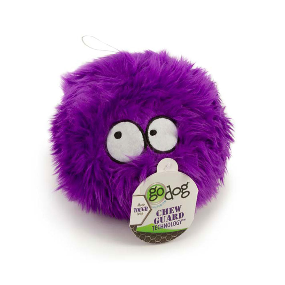 goDog® Furballz™ Chew Guard Technology™ Durable Plush Squeaker Dog Toy Large Purple