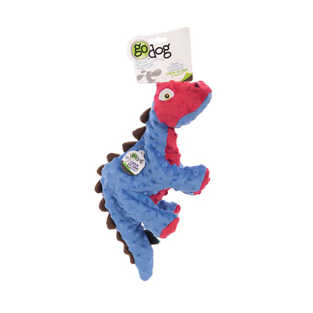 goDog® Dinos™ Spike™ with Chew Guard Technology™ Durable Plush Squeaker Dog Toy, Red, Large