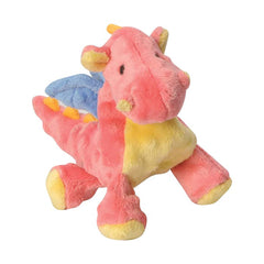 goDog® Dragons™ Chew Guard Technology™ Durable Plush Squeaker Dog Toy Small Coral