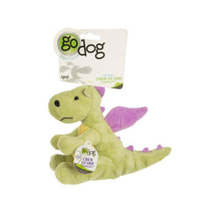 goDog® Dragons™ Chew Guard Technology™ Durable Plush Squeaker Dog Toy Small Lime