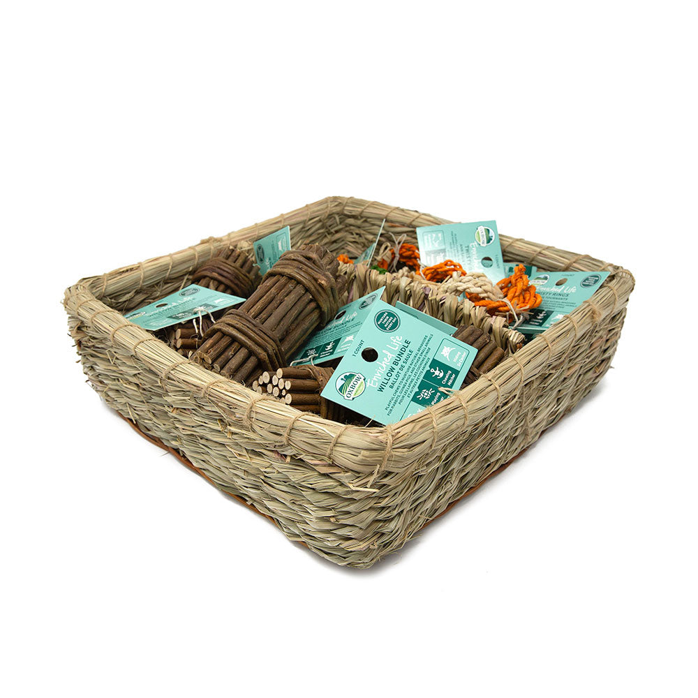 Oxbow Animal Health™ Enriched Life Twisty Rings & Willow Bundle Basket Small Animals Toys