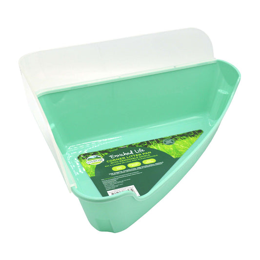 Oxbow Animal Health® Enriched Life Corner Litter Pan with Removable Shield
