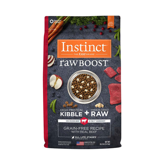 Instinct® Raw Boost® Grain Free Recipe with Real Beef Freeze Dried Dog Food 20 Lbs