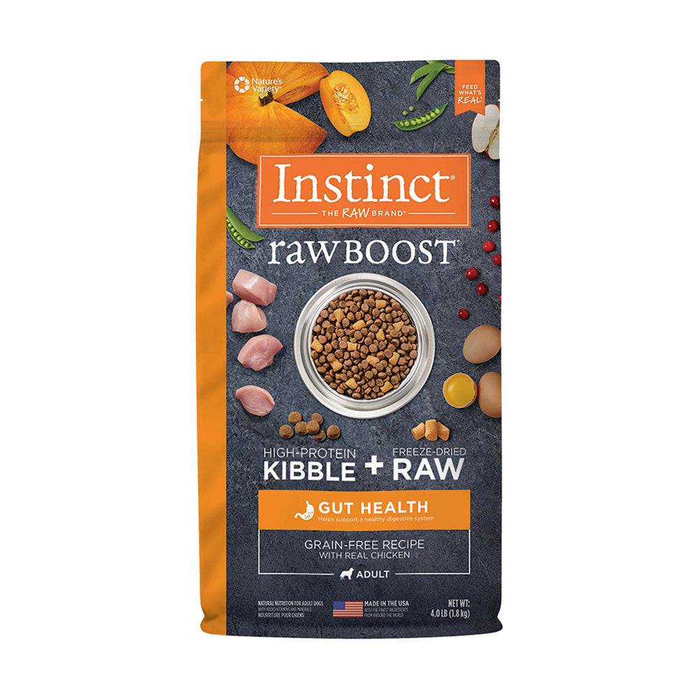 Instinct® Raw Boost® Grain Free Gut Health Recipe with Real Chicken Freeze Dried Dog Food 4 Lbs